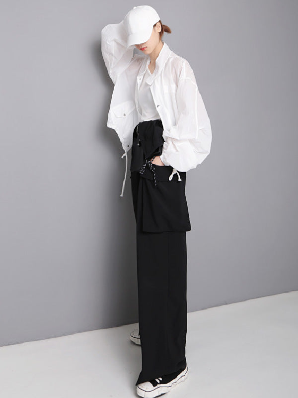 Spaghetti-neck Big Pocket Jumpsuits