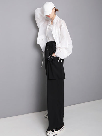 Spaghetti-neck Big Pocket Jumpsuits