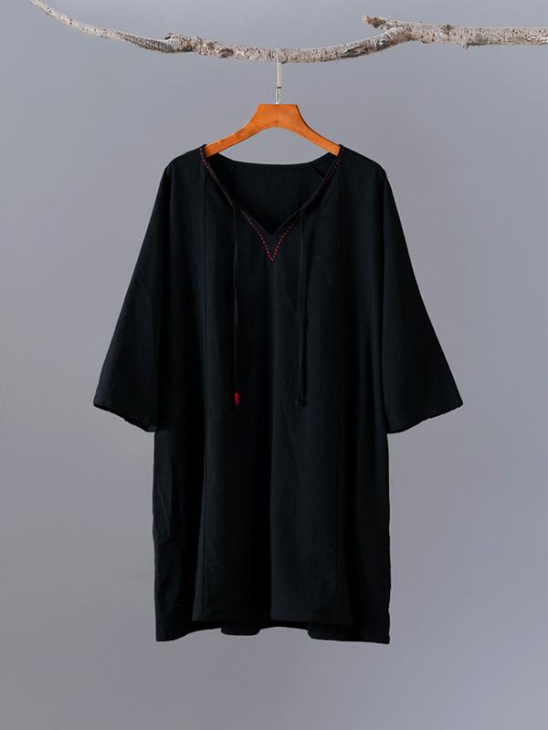 Simple Solid V-Neck T-Shirts Tops