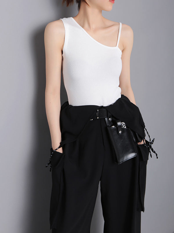 Spaghetti-neck Big Pocket Jumpsuits