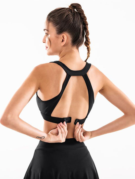 Solid Wrap Backless Quick Dry Sports Bra