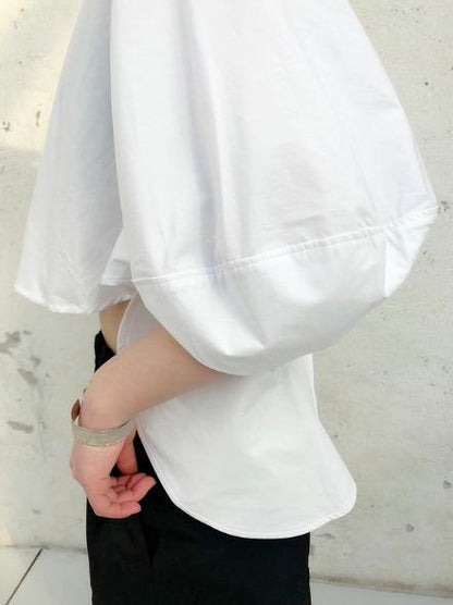 Solid Cropped Half-short Shirt