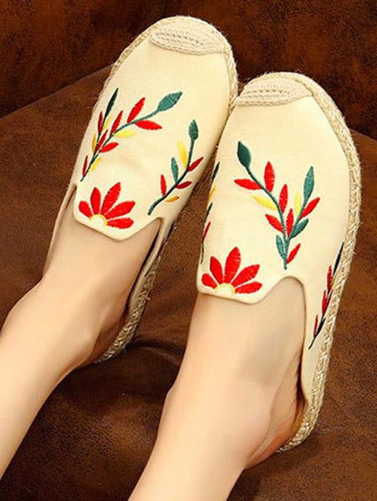 Embroidered Beach Fisherman Shoes