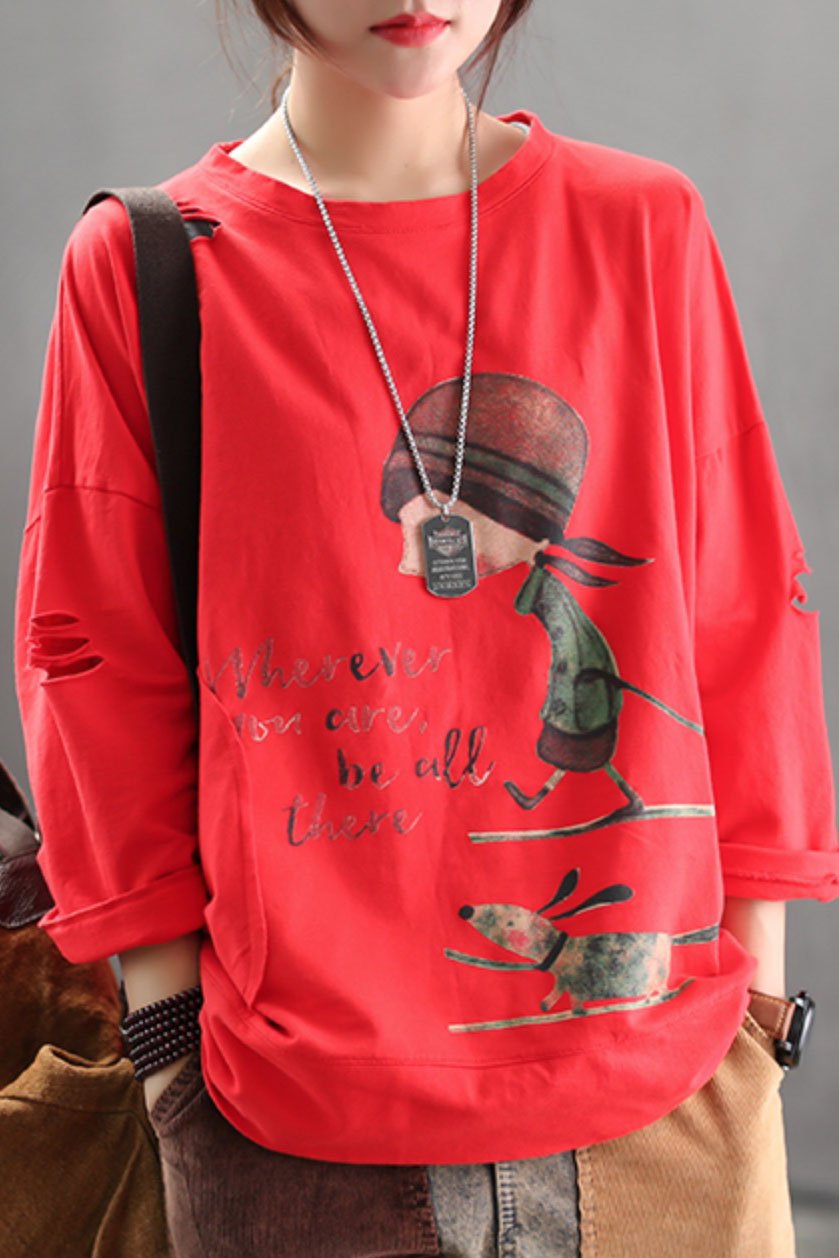 Loose Printed Blouses