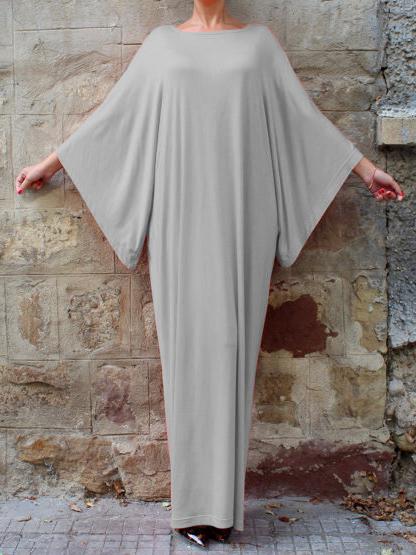 Loose Batwing Sleeves Maxi Kaftan Dress