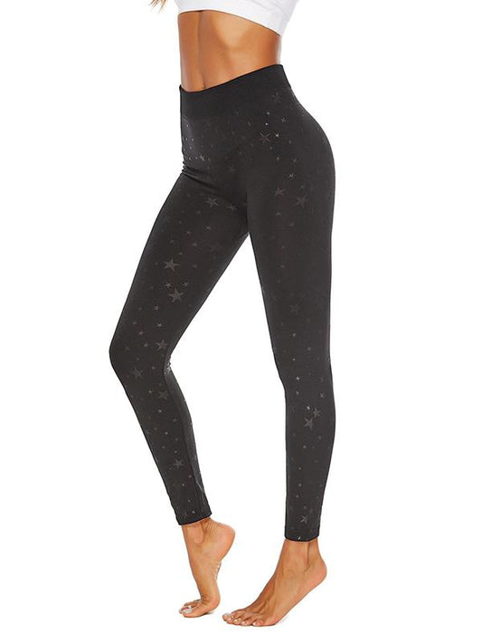 High Waist Star Printed Sports Leggings