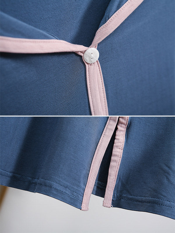 Modal V-Neck Long Sleeve&Pants Pajama Sets