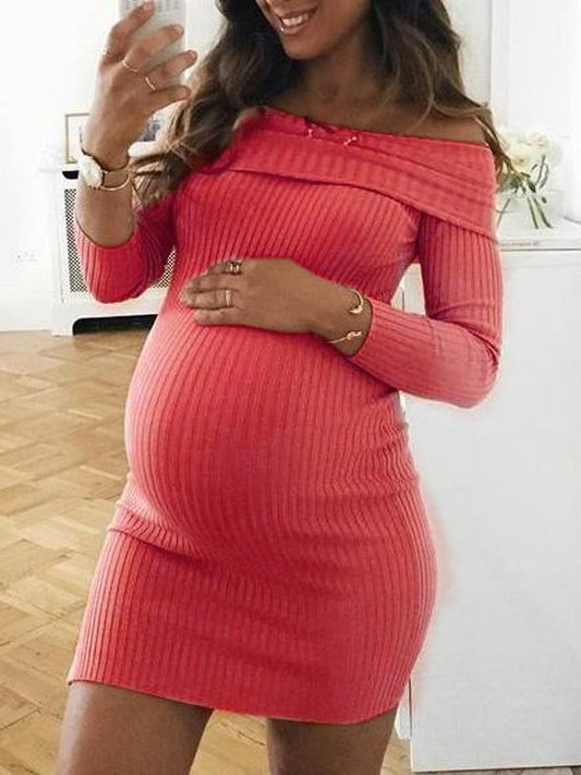 Maternity Off-the-shoulder Mini Dress