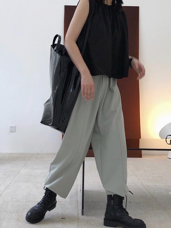Casual Solid Column Pants Bottoms