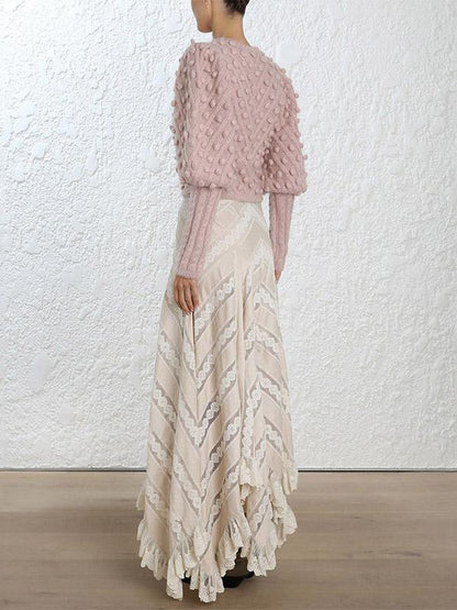 Solid Color Knitting Long Sleeves Sweater Tops