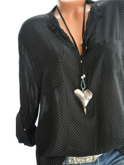 Plus Size 6Color Polka Dot Print Shirt