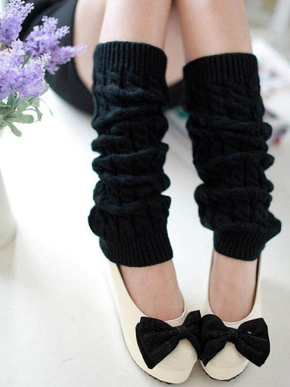 Solid Thick Knitting Leg Warmer Accessories