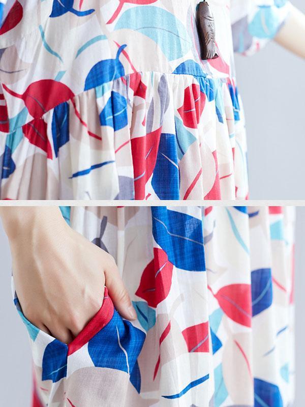 Original Printed Round-Neck Dress