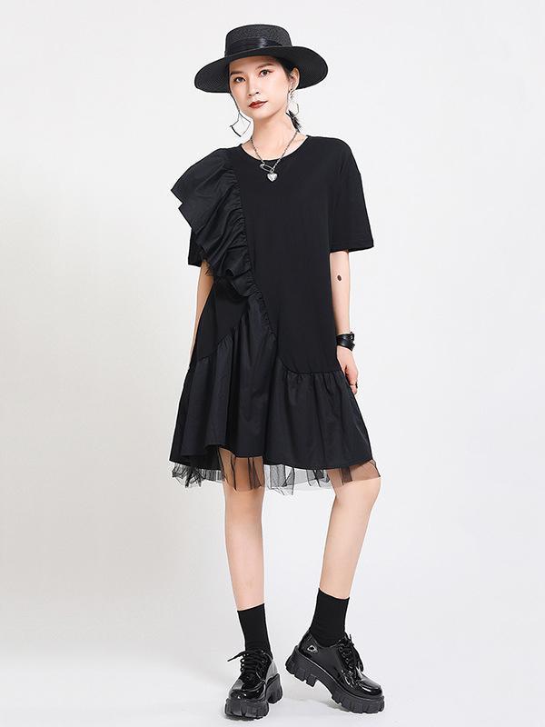 Original Split-Joint Falbala Gauze Dress
