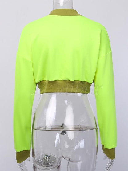 Fluorescent Bare Midriff Sports Jacket