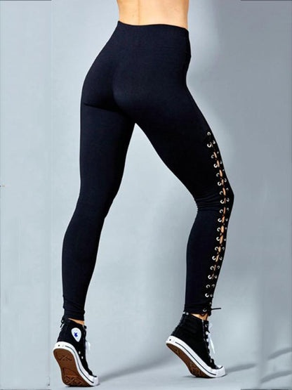 Bandage Solid Elastic Sexy Yoga Leggings