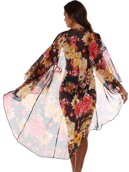 Fashion Flared Sleeves Cover-Up
