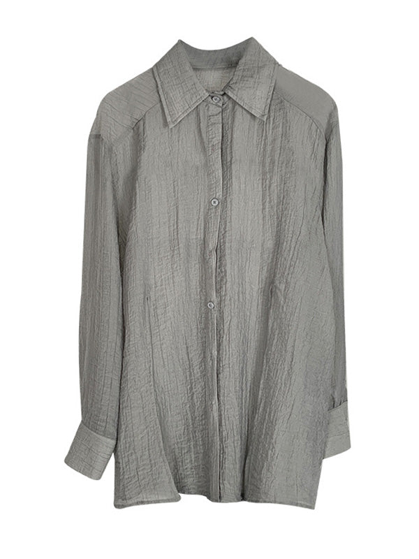 Leisure Solid Knitting Sun-Protection Blouse Tops