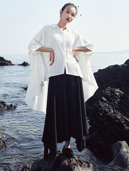 Loose Cropped BF Long Shirt