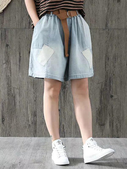 Loose Solid Split-joint Shorts Bottom