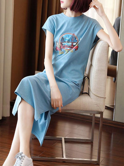 Original Printed Split-Side Dress