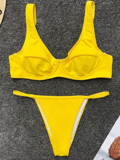 Solid Beach Hot Sexy Bikinis Swimwear