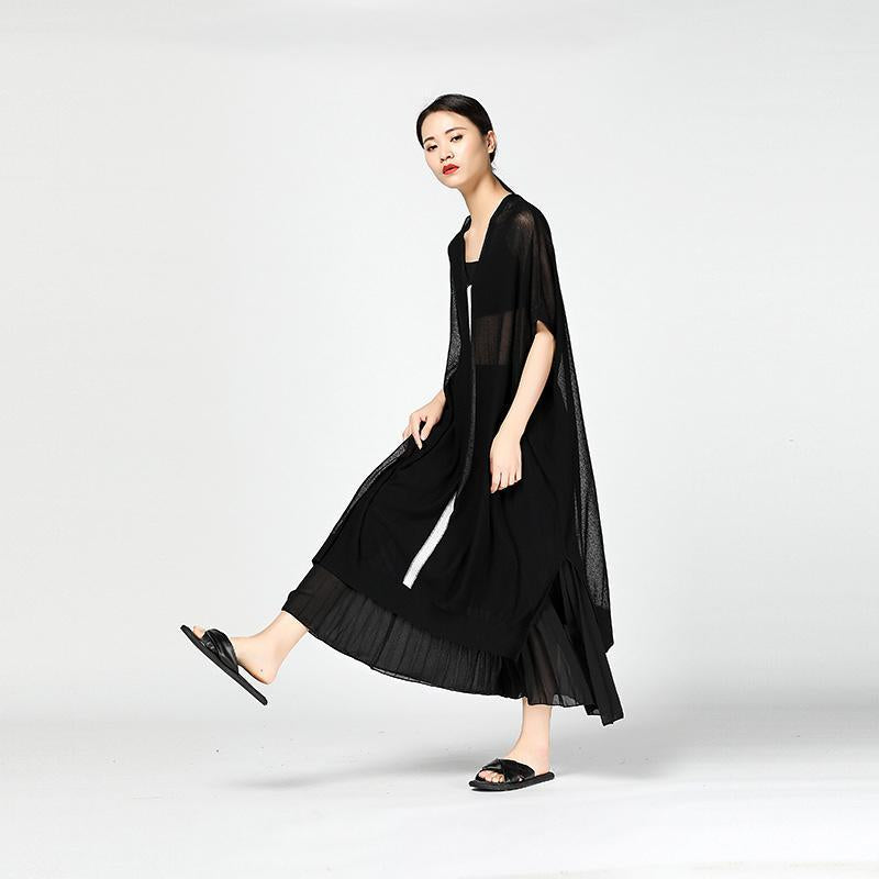 Chiffon Pleated  Ankle Length Wide-Leg Pants