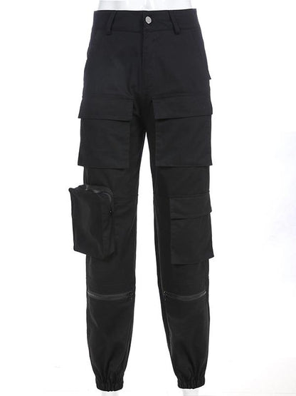 High Waist Multi Pockets Jogger Pants
