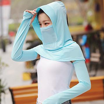 Solid Color Gauze Ice Silk Mask Multi-Functional Sunscreen Hat