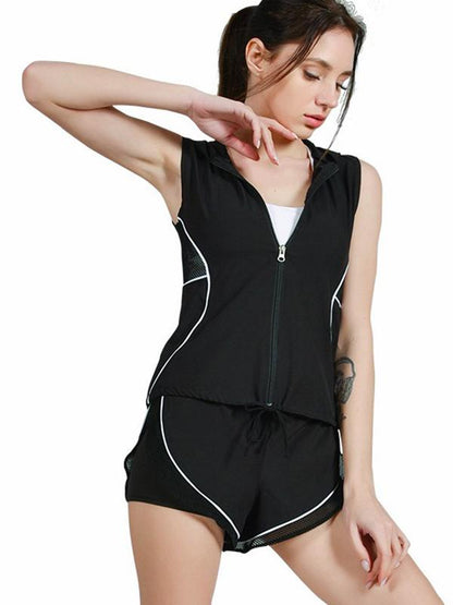 See-through Hollow Sleeveless Yoga Suits
