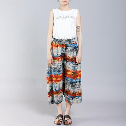 Casual Pattern Printed Women Cross Pants