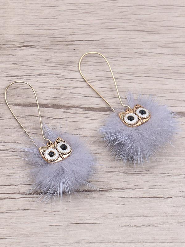 Cute 8 Colors Bohemia Owl Earrings