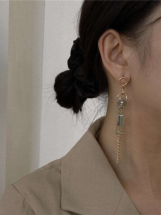 Original Stylish Punk Zipper Shape Chains Earrings