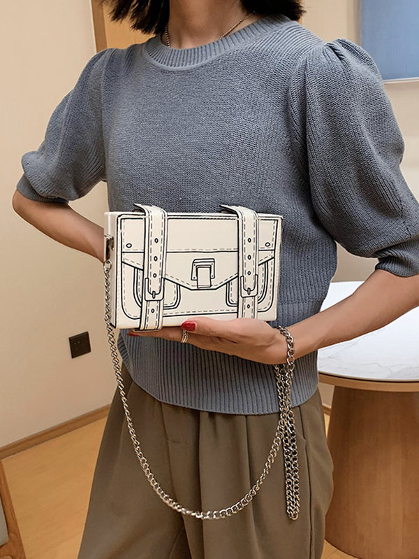Original Stylish Cartoon Printed Contrast Color Bag