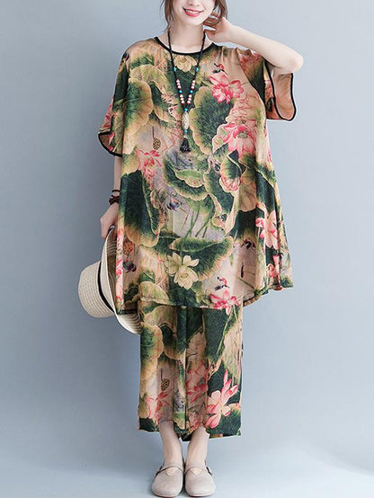 Loose Lotus Wide-leg Suits