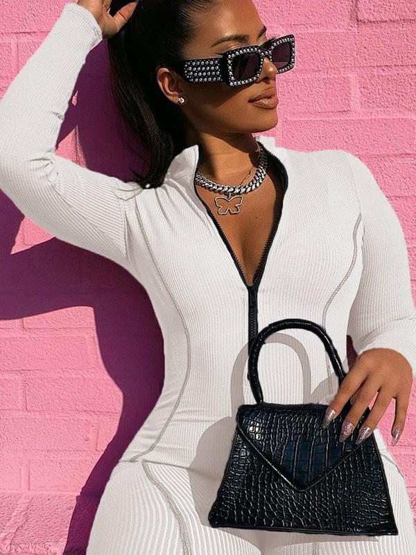 Zipper Long Sleeves Jumpsuits