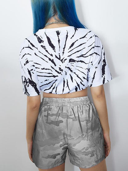 Elastic Camo Casual Shorts
