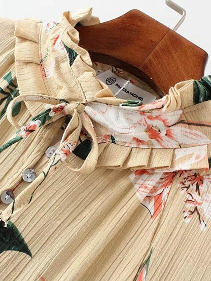 Loose Retro Printed Mini Dress
