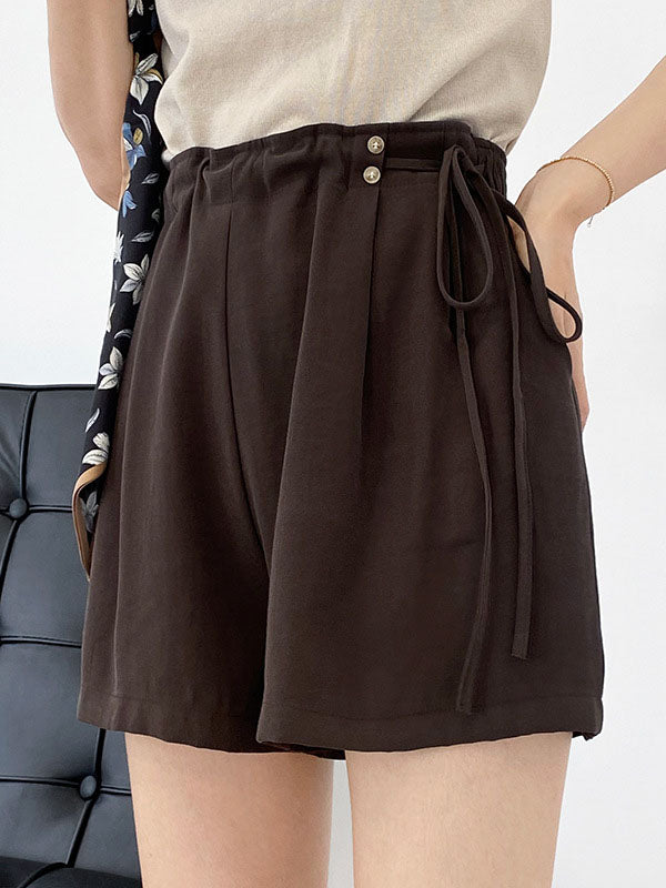 Cuprammonuium Bandage High-Waisted Wide-Leg Shorts