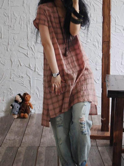 National Style Plaid Dress