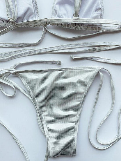 Triangle Bandage Split Bikini Swimsuit