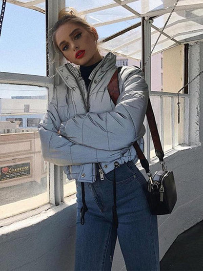 Casual Solid Padded Warm Outwears
