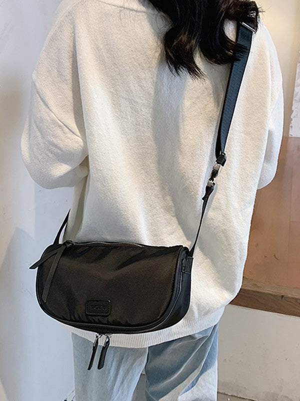 Casual Solid Color Oxford Cloth Shoulder Bag