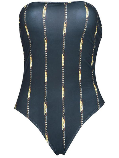 Dull Striped One-piece Swimwear