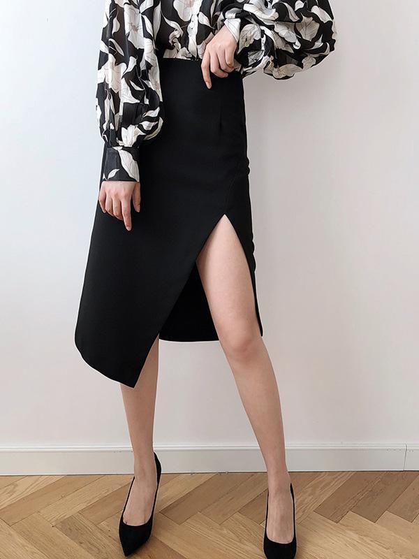 Original Solid Split-Side Skirt