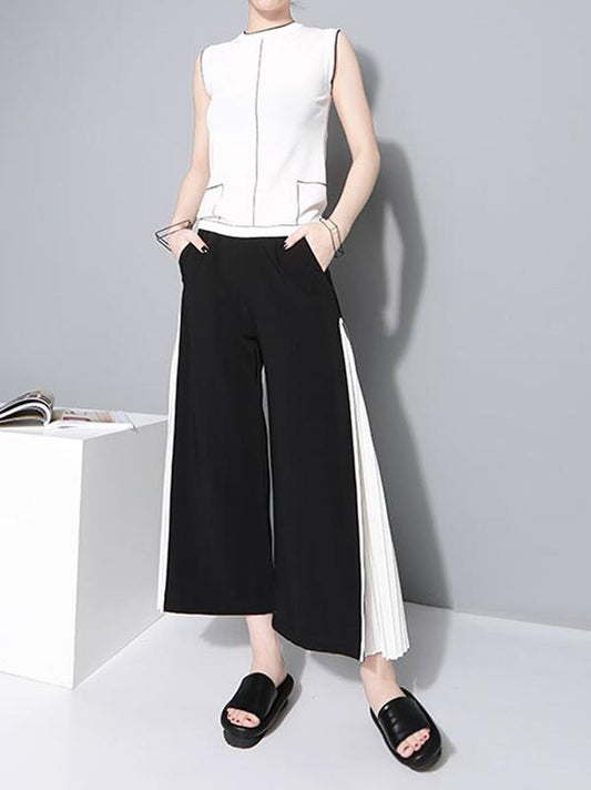 Chiffon Split-joint Wide-leg Pants