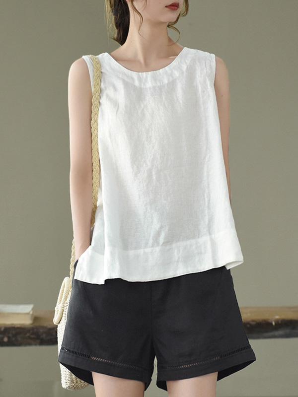 Original Solid Sleeveless Round-Neck Vest