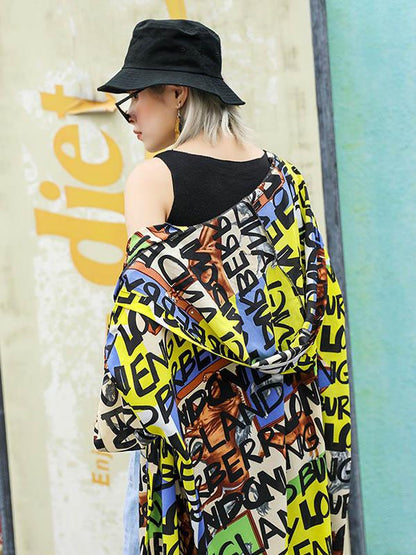 Loose Oversize Letter Cool Sun Protection Coat