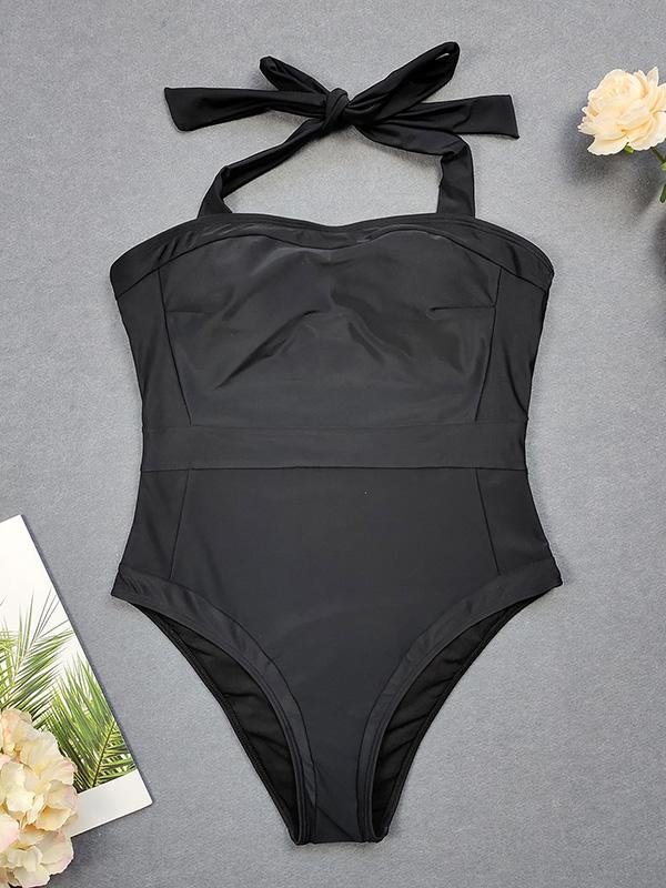 Strapless Splice One-Piece Swimwear