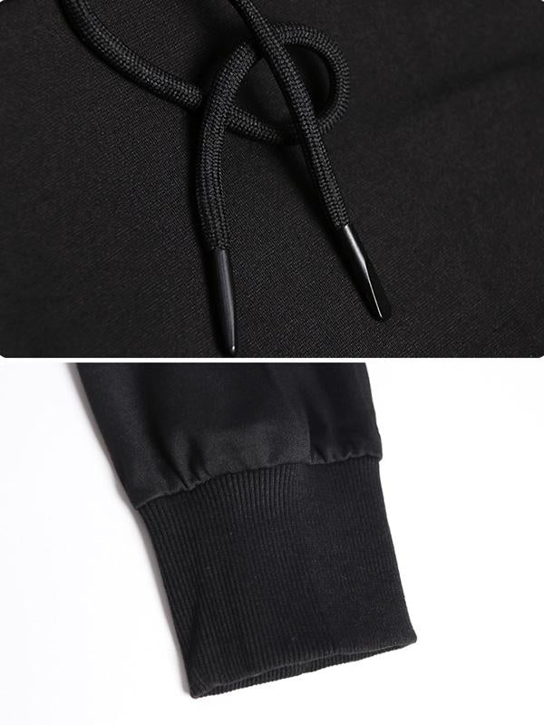 Retro False Two Split-joint Drawstring Sweatshirt Dress